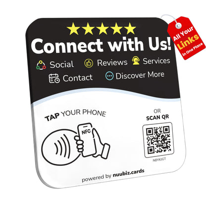 Multilink Review Tap Card for Google & Social Media Sign,NFC QR Sign Plate