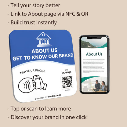 NFC Business QR Code Sign for Brand Introduction