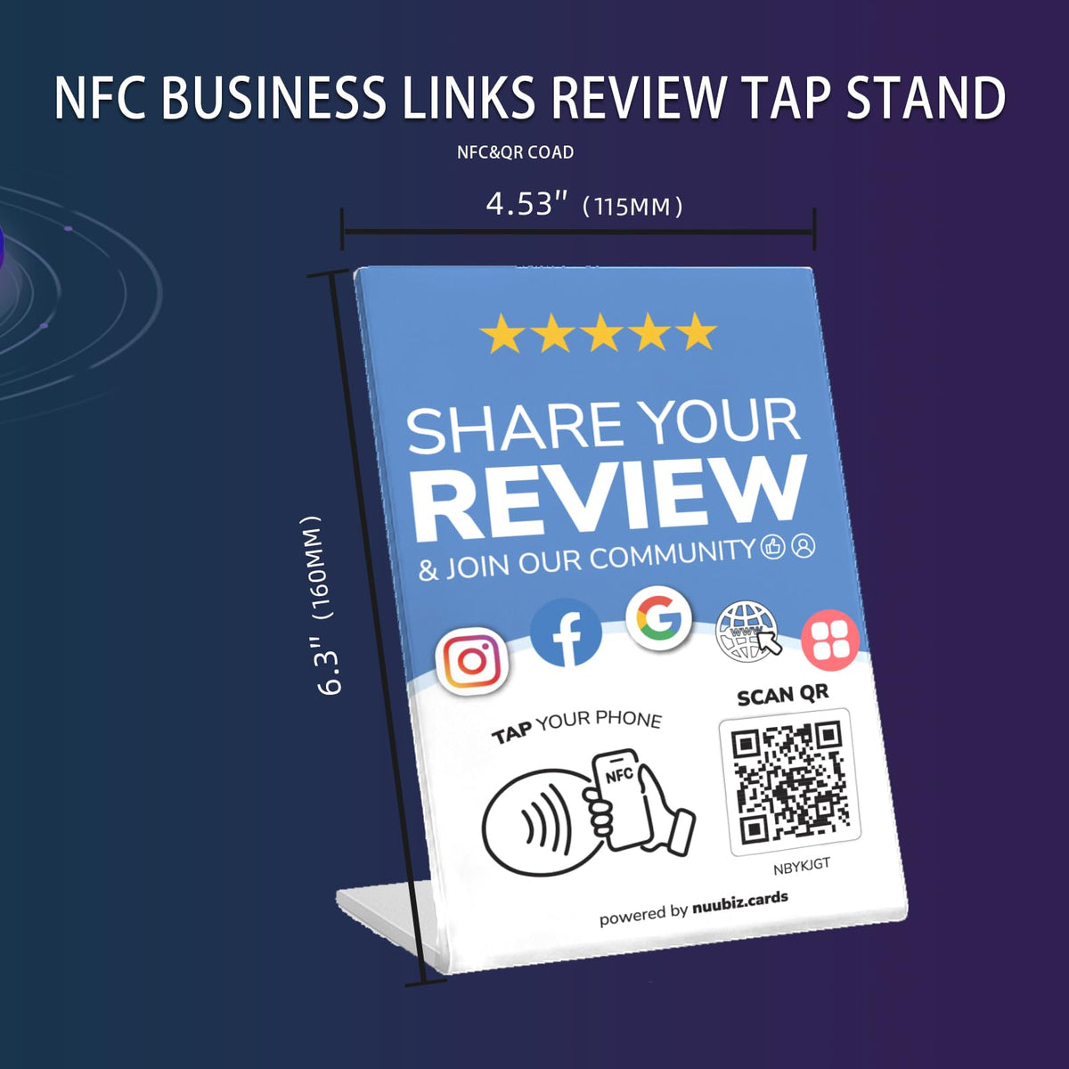 Multilink Review Stand for Google,Social Media Sign for Instagram, Facebook