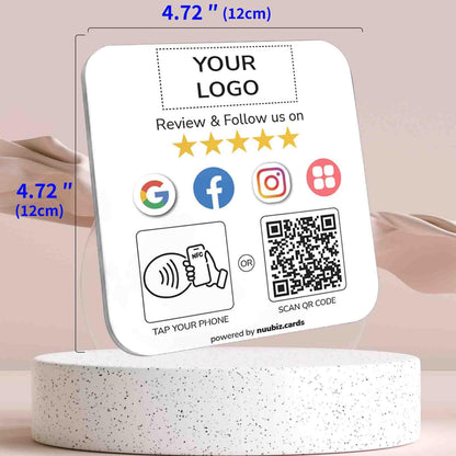 Custom Review Tap Plate for Google & Social Media Sign (2 Pack)