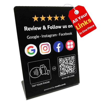 All-in-one Review Stand for Google with Social Media Sign