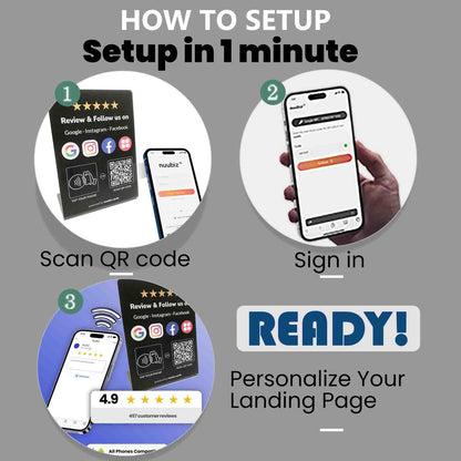 All-in-one Review Stand for Google with Social Media Sign
