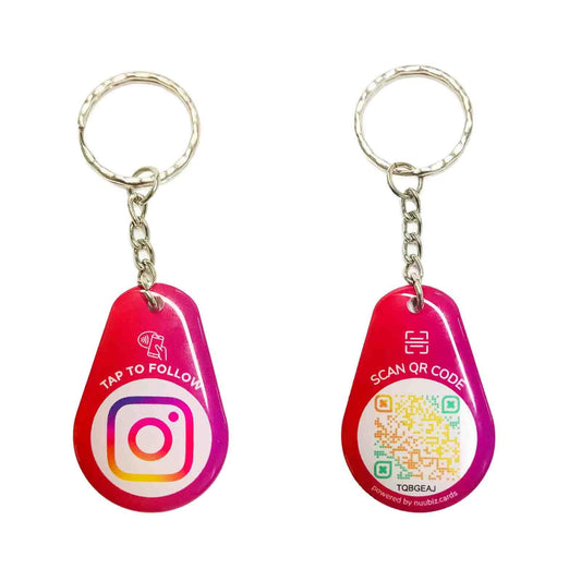 NUUBIZ Social Media NFC Keychain with QR Code for Instagram (1 PCS)