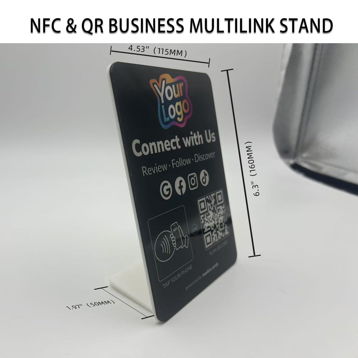 Custom Review Tap Card Stand for Google & Social Media Sign (2 Pack)