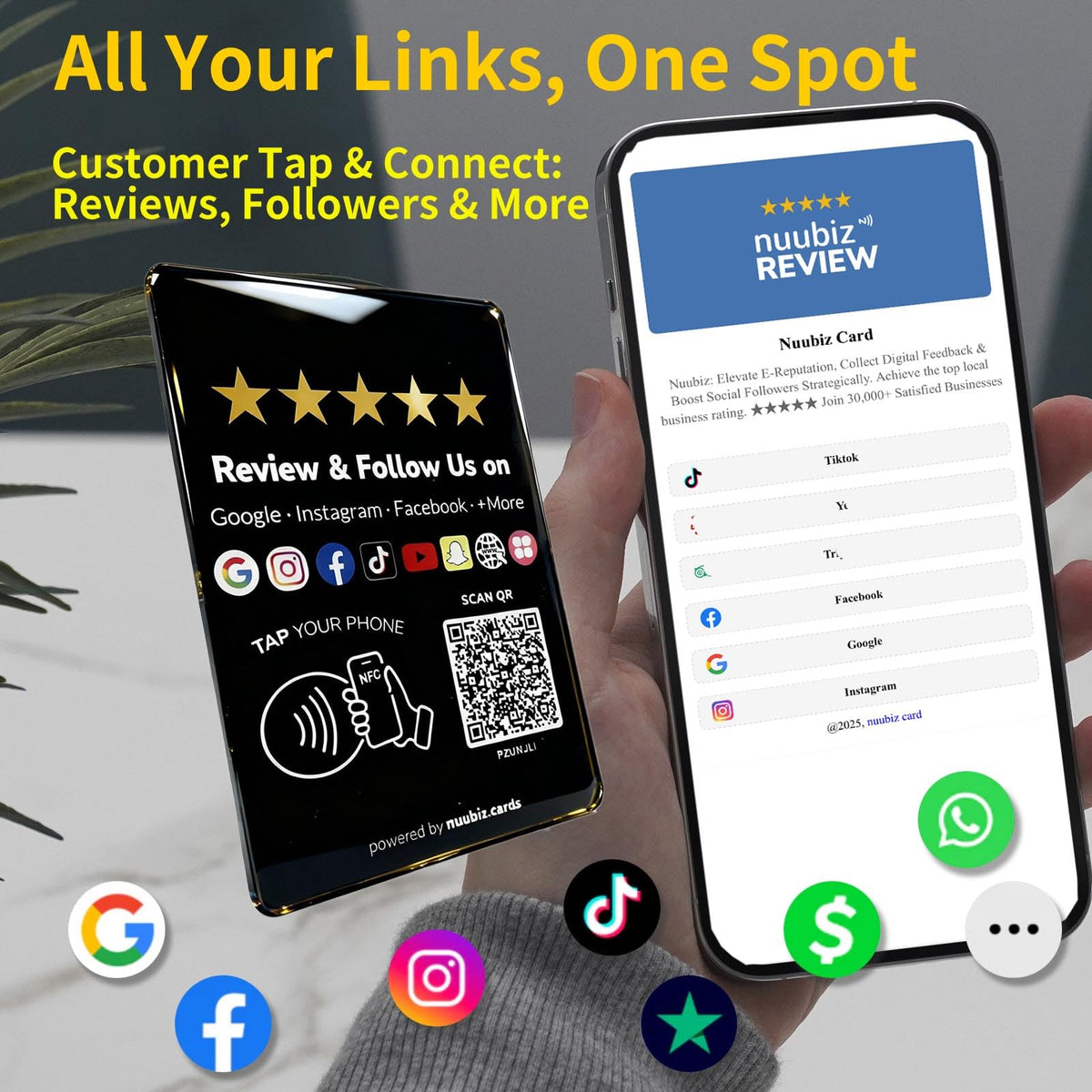Review Tap Card Plate for Google with Social Media Sign