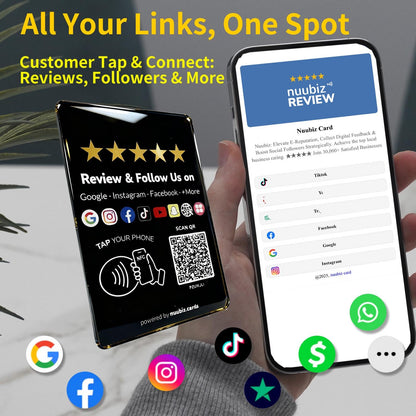 Review Tap Card Plate for Google with Social Media Sign