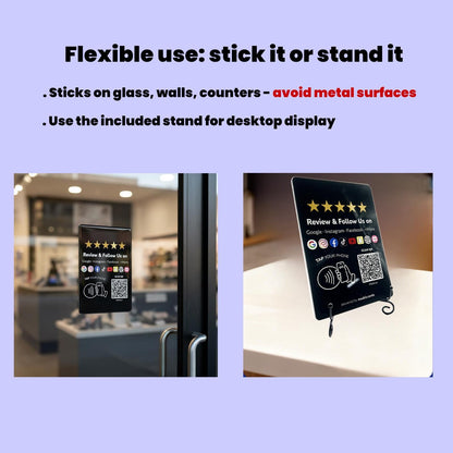 Review Tap Card Plate for Google with Social Media Sign