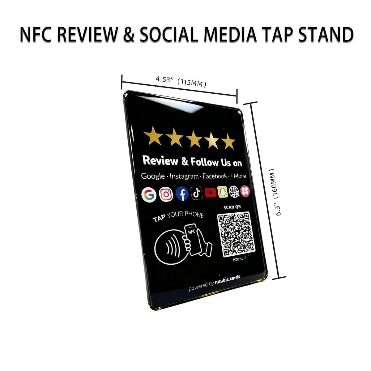 Review Tap Card Plate for Google with Social Media Sign