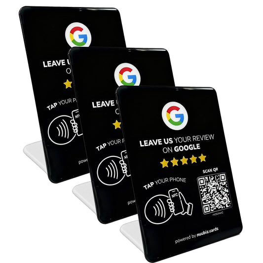 Review Stand for Google with NFC and QR Code (3 PCS), Large: 6.3" × 4.53"