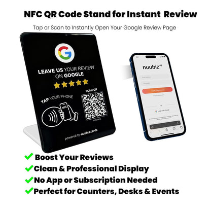 Review Stand for Google with NFC and QR Code (3 PCS), Large: 6.3" × 4.53"
