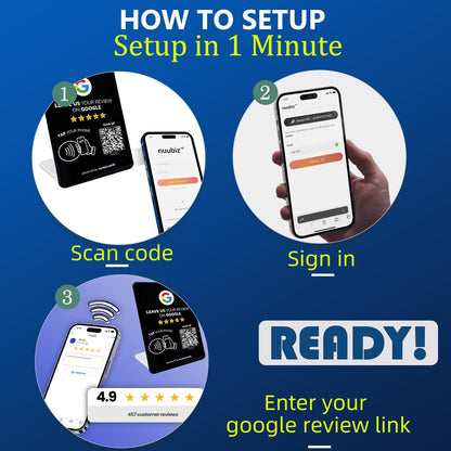 Review Stand for Google with NFC & QR (Large:6.3 × 4.53 inches)
