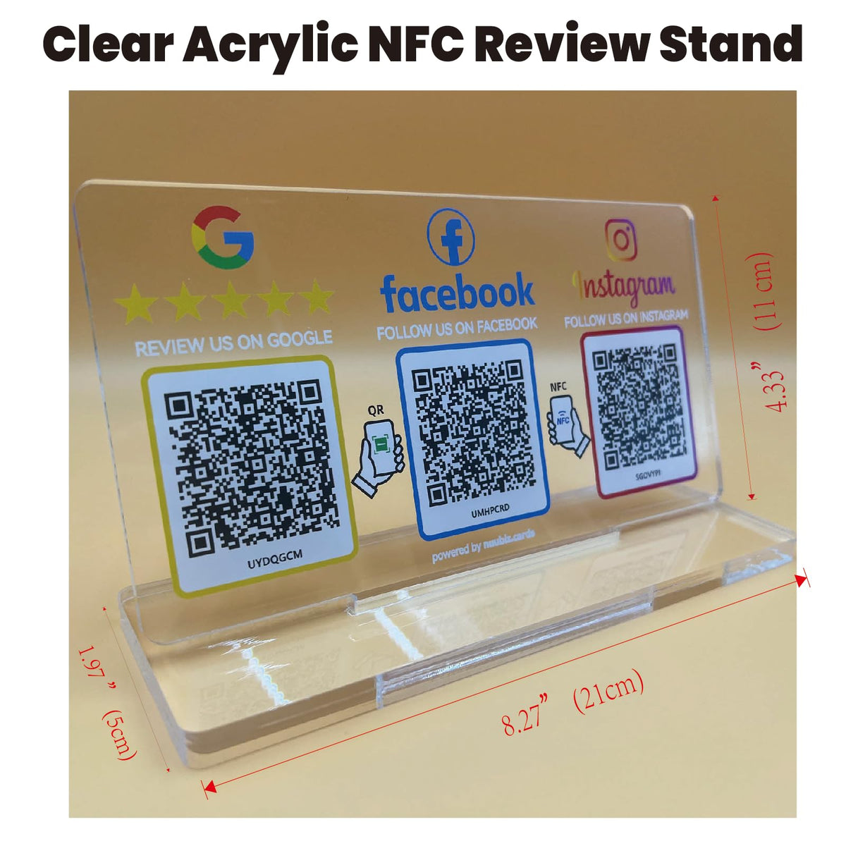Review Stand & Follow Us on Social Media Sign for Instagram & Facebook