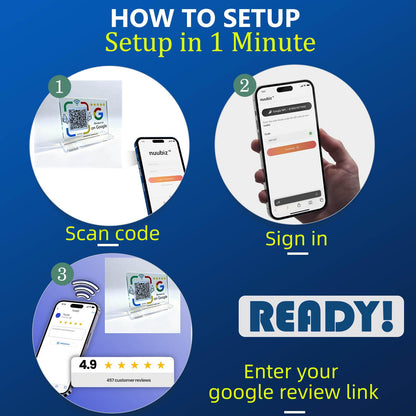 NUUBIZ Review Tap Card Stand, NFC Review Us Sign