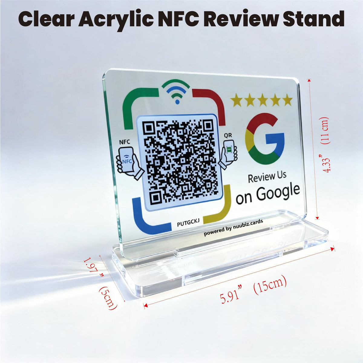 NUUBIZ Review Tap Card Stand, NFC Review Us Sign