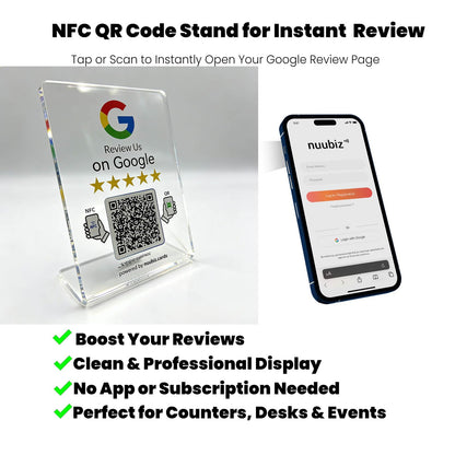 Review Us Stand for Google (1 Pack)– NFC & QR Code