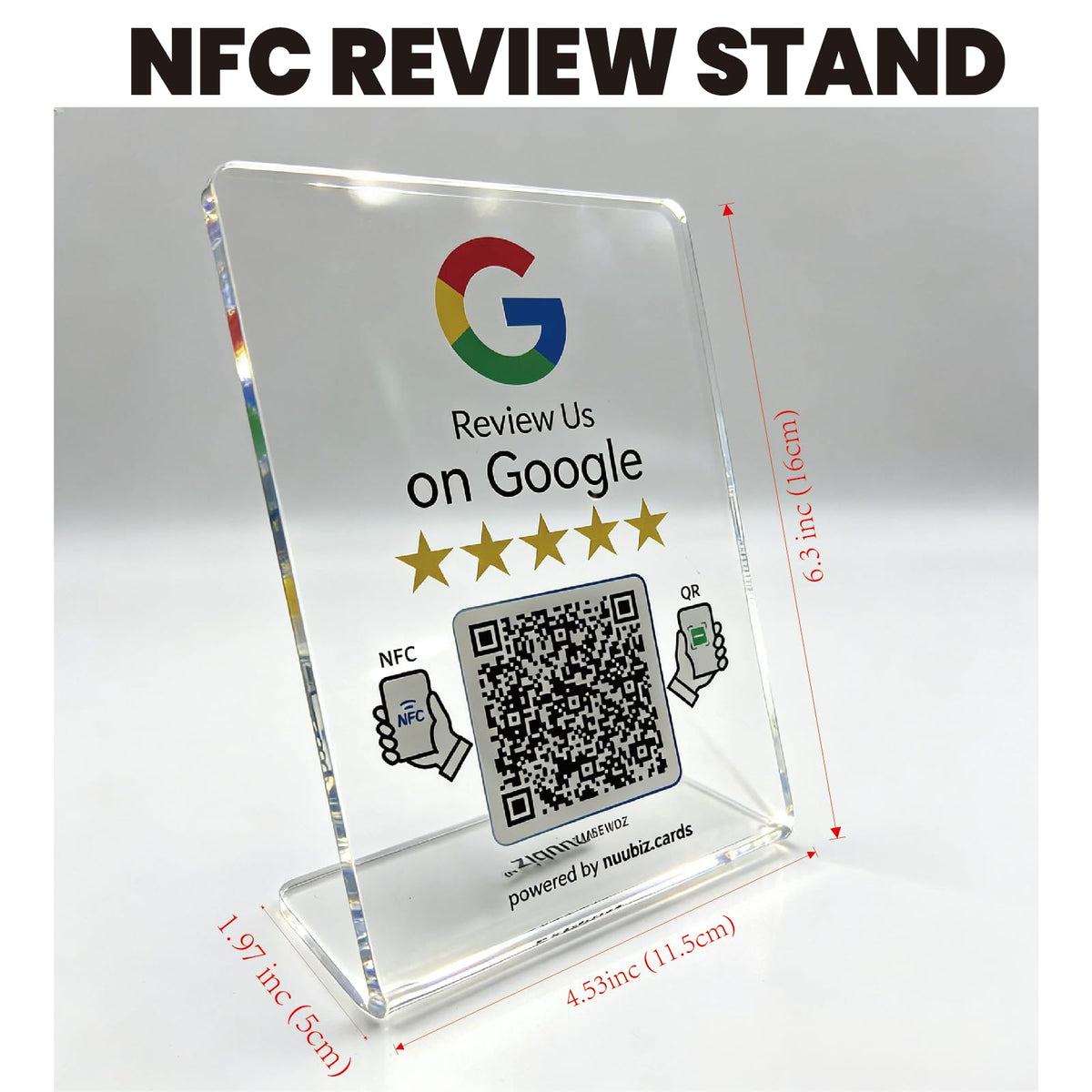 Review Us Stand for Google (1 Pack)– NFC & QR Code