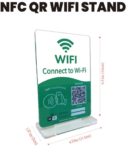WiFi QR Code Sign for Guests – NFC WiFi Password Display Stand