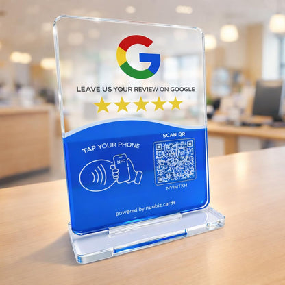 NFC Review Tap Stand Compatible with Google – Review Us Sign with NFC & QR