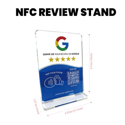 NFC Review Tap Stand Compatible with Google – Review Us Sign with NFC & QR