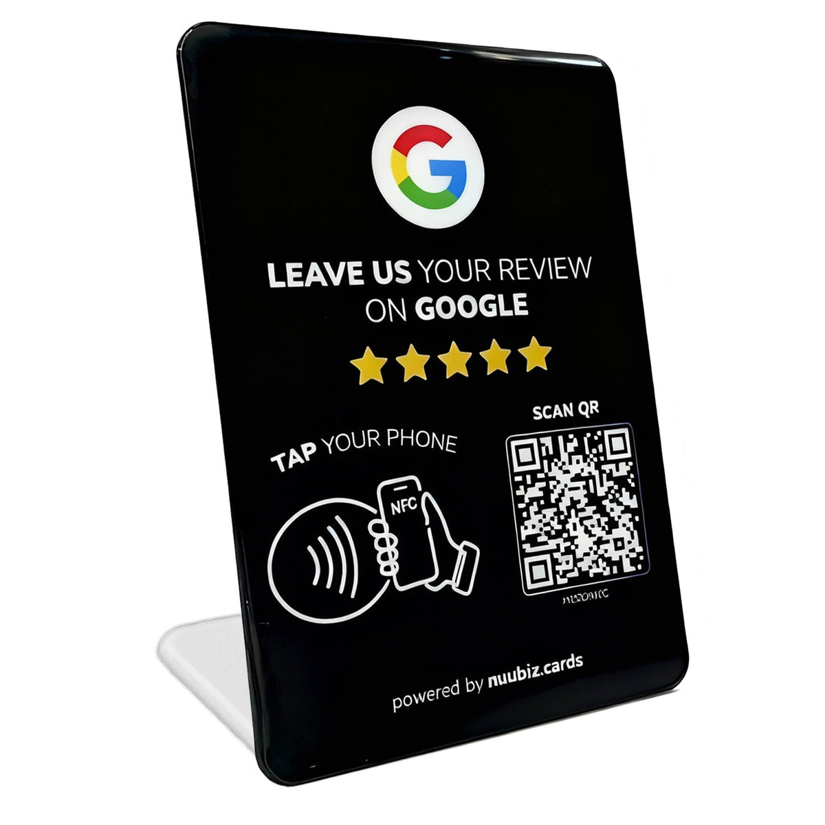 Review Stand for Google with NFC & QR (Large:6.3 × 4.53 inches)