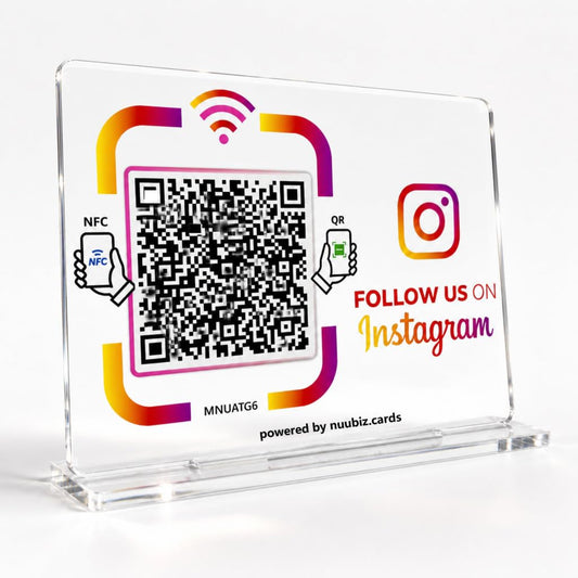 NUUBIZ Social Media QR Code Stand for Instagram, NFC Follow Us Sign