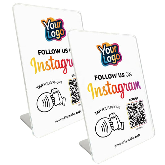 NUUBIZ Custom Follow Us on Social Media Sign for Instagram (2 Pack)