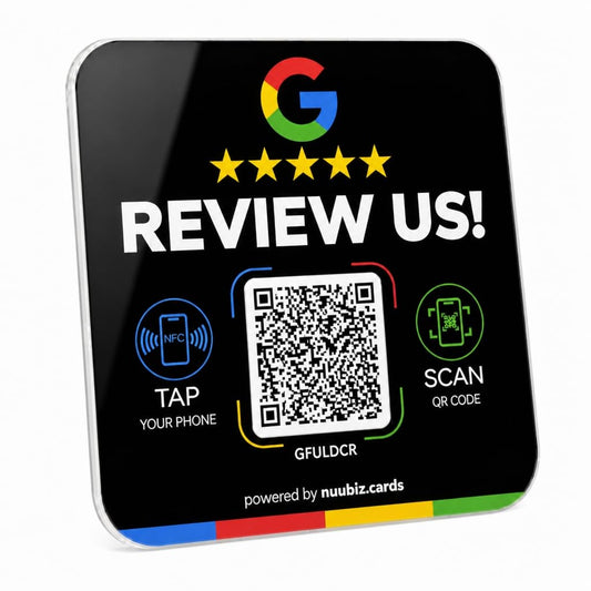 Google Review Plate with NFC QR Code,Review Us Sign