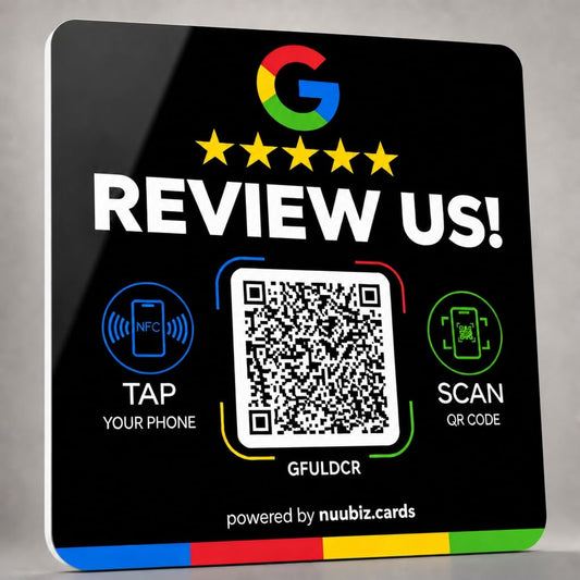 Tap NFC Review Plate for Google with QR Code(Larger:7.09 × 7.09")