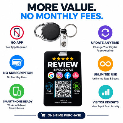 Wearable Multi-Link Google Review & Social Media Card
