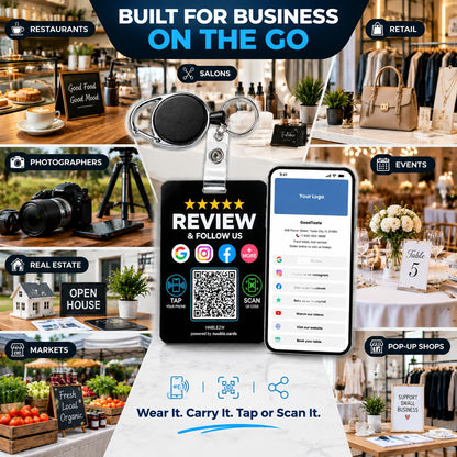 Wearable Multi-Link Google Review & Social Media Card