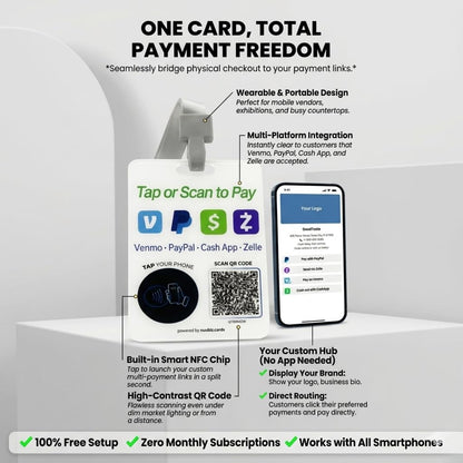 Multi-Link Payment Badge for Venmo, Cash App, Zelle & PayPal