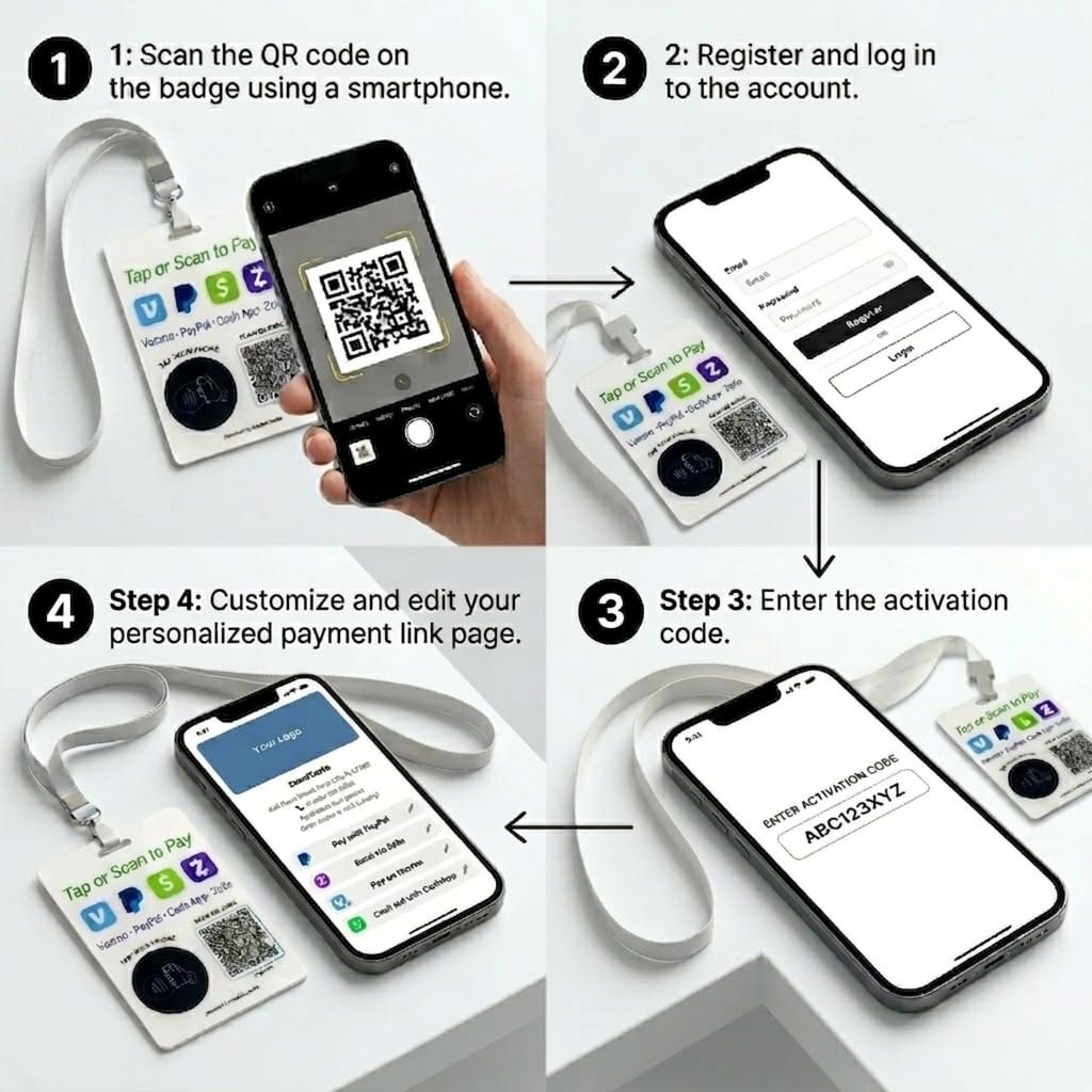 Multi-Link Payment Badge for Venmo, Cash App, Zelle & PayPal
